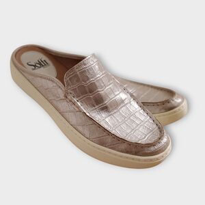 Sofft Somers Moc Slide On Size 7.5‎ Taupe Leather Mule SF0043408